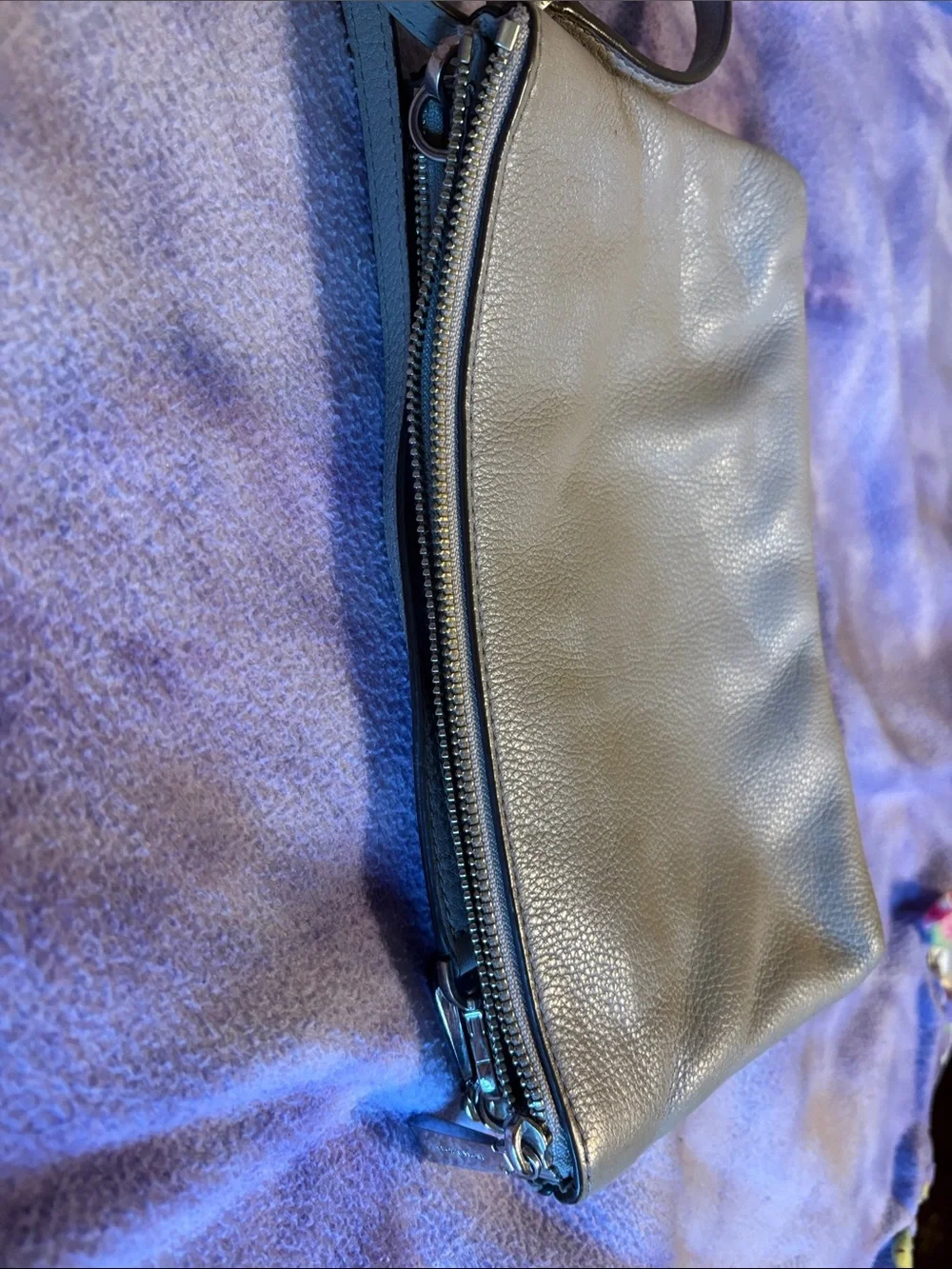 Michael Kors Pebbled Leather Crossbody Bag in Gray